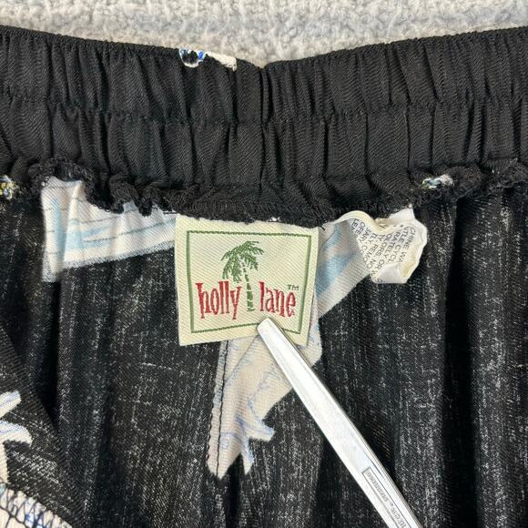 90s Novelty Pant Medium Artsy Ecclectic Retro AOP Wide Leg Crop Holly Lane VTG - Picture 13 of 15